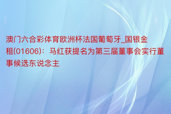 澳门六合彩体育欧洲杯法国葡萄牙_国银金租(01606)：马红获提名为第三届董事会实行董事候选东说念主